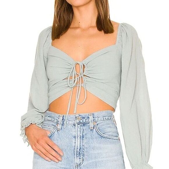 ASTR The Label Women's Fremont Gauze Crop Top size L - Picture 1 of 7